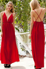 Load image into Gallery viewer, 2023 Sexy Open Back Spaghetti Straps A Line Evening Dresses Chiffon