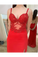 Illusion SweetHeart Neck Backless Spaghetti Red Prom Dresses With Sweep SRSP7GFQPJ3