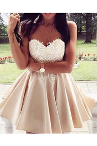 2024 Sweetheart Homecoming Dresses A Line Satin With Applique