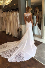 Load image into Gallery viewer, 2023 New Arrival Scoop Chiffon Wedding Dresses With Applique Mermaid