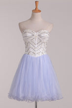 Load image into Gallery viewer, 2024 Sweetheart Beaded Bodice Homecoming Dresses A Line Tulle Short/Mini