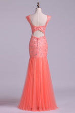Load image into Gallery viewer, 2024 Off The Shoulder Prom Dresses Mermaid Floor Length With Beading