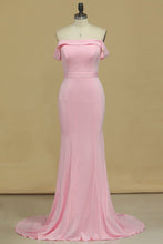 Load image into Gallery viewer, 2024 Boat Neck Spandex Mermaid/Trumpet Zipper Up Evening Dresses Floor Length