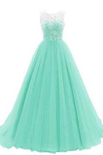 Load image into Gallery viewer, Women&#39;s Ruched Sleeveless Lace Long Prom Dresses Prom Gown Prom Dresses RS767