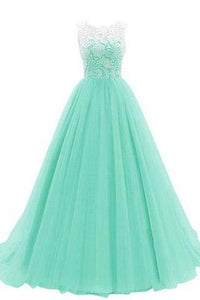 Women's Ruched Sleeveless Lace Long Prom Dresses Prom Gown Prom Dresses RS767