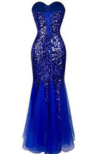 Load image into Gallery viewer, Sweetheart Mermaid Sequined Long Prom Dresses RS202