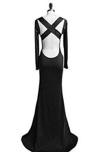 Load image into Gallery viewer, Long Sleeve Backless Sheath Party Dress Prom Gown CLF015
