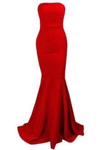 Sleeveless Strapless Bra Mermaid Floor Length Party Dress with Zipper RS220