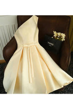 Load image into Gallery viewer, 2024 New Arrival One Shoulder A Line Cocktail Dresses With Sash Satin