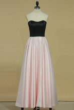 Load image into Gallery viewer, 2024 Bicolor A Line Scalloped Neckline Prom Dresses Satin Ankle Length