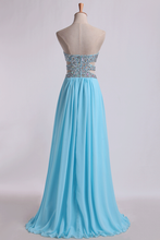 Load image into Gallery viewer, 2024 Sweetheart Prom Dresses A-Line Chiffon Floor Length With Beading/Sequins