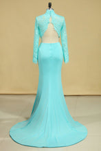 Load image into Gallery viewer, 2024 Two Pieces Prom Dresses Mermaid Spandex &amp; Tulle With Applique