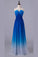 Simple Elegant Ombre Chiffon Long Backless A-line Bridesmiad Dresses For Wedding Prom Gowns