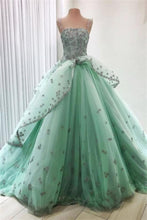 Load image into Gallery viewer, Modest Ball Gown Lace Up Princess Prom Dresses Quinceanera Dresses