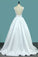 2023 New Arrival Straps Satin Wedding Dresses With Sash/Ribbon Open Back
