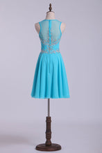Load image into Gallery viewer, 2024 Scoop Homecoming Dresses A-Line Short With Beads Chiffon