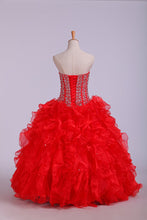 Load image into Gallery viewer, 2024 Ball Gown Sweetheart Organza Floor Length Quinceanera Dresses
