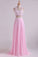 2024 Halter Prom Dresses A-Line With Applique Chiffon