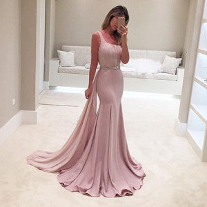 New Style One Shoulder Mermaid Special Occasion Dress Satin Real Made Prom Dresses RS934