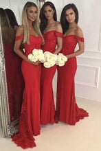 Load image into Gallery viewer, Elegant A-Line Long Blue Charming Bridesmaid Dresses Bridesmaid Gowns