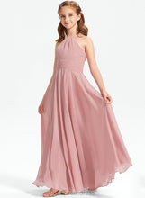 Load image into Gallery viewer, Chiffon Ruffle Square Poll With A-Line Neckline Junior Bridesmaid Dresses Floor-Length