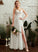 Chiffon Lace A-Line With Split Wedding Dresses Front V-neck Wedding Dress Catherine Floor-Length