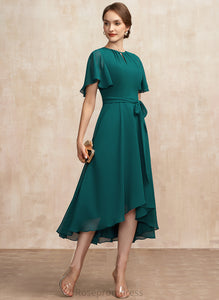Mother With Bride Asymmetrical Dress the Bow(s) Mother of the Bride Dresses Natalee Neck Scoop Ruffle A-Line of Chiffon