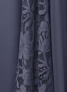 Length Neckline Asymmetrical V-neck A-Line Ruffle Embellishment Fabric Silhouette Lace Jakayla Floor Length Bridesmaid Dresses