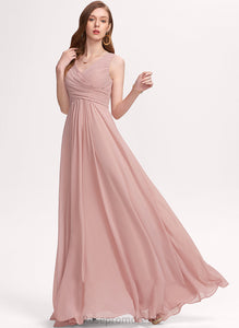 Silhouette V-neck Length Ruffle A-Line Floor-Length Embellishment Fabric Neckline Heidi V-Neck Natural Waist Bridesmaid Dresses