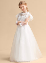 Load image into Gallery viewer, - Neck Dress Tulle/Lace Scoop A-Line Sleeveless Flower Floor-length Flower Girl Dresses Brianna Girl