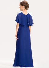 Load image into Gallery viewer, Ruffle Junior Bridesmaid Dresses Chiffon Beading Noemi Floor-Length Scoop With A-Line Neck