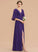 SplitFront Silhouette Bow(s) Floor-Length Neckline Fabric V-neck A-Line Length Ruffle Embellishment Kierra Bridesmaid Dresses