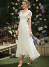 Load image into Gallery viewer, Asymmetrical Lace With Wedding Dresses V-neck Jacqueline Dress A-Line Wedding
