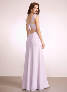 Silhouette Floor-Length A-Line Neckline Length Ruffle Fabric SquareNeckline Embellishment Juliet Bridesmaid Dresses