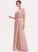 SplitFront Length Fabric Floor-Length Silhouette Sheath/Column Straps Embellishment Aspen Bridesmaid Dresses