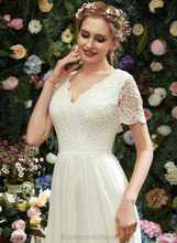 Load image into Gallery viewer, Dress Wedding Dresses Asymmetrical Wedding Lace With A-Line V-neck Morgan Chiffon
