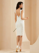 Load image into Gallery viewer, Sheath/Column Knee-Length Leticia Dress Wedding V-neck Wedding Dresses