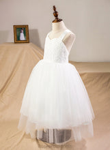 Load image into Gallery viewer, - Bow(s) Flower Girl Dresses Girl With Flower Ball-Gown/Princess Hazel Straps Dress Satin/Tulle/Lace Sleeveless Tea-length