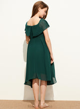 Load image into Gallery viewer, Whitney Knee-Length Neckline Chiffon A-Line Square Junior Bridesmaid Dresses