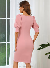 Load image into Gallery viewer, 1/2 Midi U-Neck Mira Blends Bodycon Elegant Club Dresses Cotton Dresses Sleeves