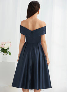 Silhouette Fabric Pockets Knee-Length A-Line Length Off-the-Shoulder Embellishment Neckline Jan Scoop Natural Waist Bridesmaid Dresses