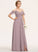 V-neck SplitFront Ruffle CascadingRuffles A-Line Length Neckline Floor-Length Silhouette Embellishment Fabric Kendall Bridesmaid Dresses