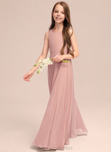 Load image into Gallery viewer, Silvia A-Line With Floor-Length Junior Bridesmaid Dresses Scoop Chiffon Bow(s) Neck