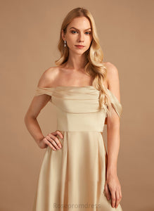 Pockets Floor-Length A-Line Neckline SplitFront Length Off-the-Shoulder Embellishment Silhouette Fabric Maud Floor Length Bridesmaid Dresses