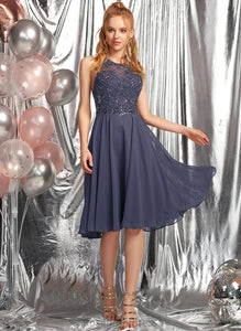 Homecoming Chiffon Knee-Length With Beading Sequins Scoop Homecoming Dresses Gladys Neck A-Line Dress