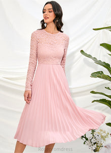 Knee-Length Silhouette Fabric Length Lace A-Line Sleeve Sleeves Straps Jaden A-Line/Princess Floor Length Bridesmaid Dresses