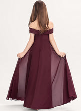 Load image into Gallery viewer, A-Line Junior Bridesmaid Dresses Off-the-Shoulder Chiffon Floor-Length Stacy
