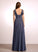 Neckline Ruffle Fabric Silhouette V-neck A-Line Floor-Length Length Embellishment Emma Scoop Sleeveless Bridesmaid Dresses