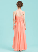 Load image into Gallery viewer, Flower(s) Asymmetrical With Chiffon Ruffle Junior Bridesmaid Dresses Sweetheart A-Line Winnie