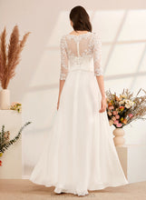 Load image into Gallery viewer, Wedding Dresses A-Line Chiffon Lace Ruffle Floor-Length Katherine Wedding Illusion Dress With Beading